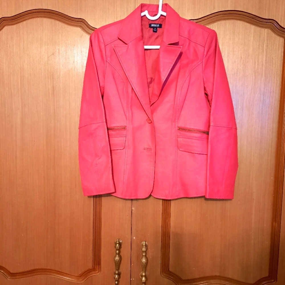 Women leather coat